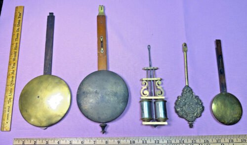 Original Lot of (5) Antique Clock Large Pendulums