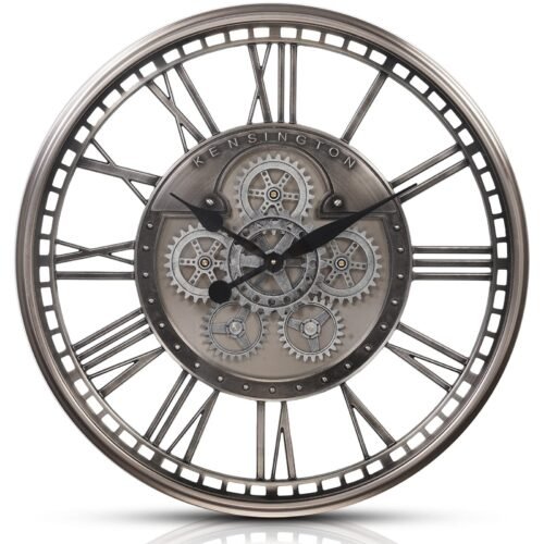 Original Real Moving Gear Wall Clock Roman Numerals,Oversized Large Wall Cloc...