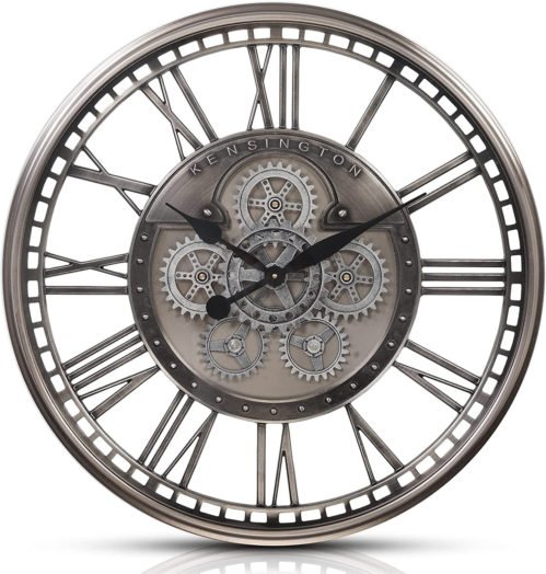 Original Real Moving Gear Wall Clock Roman Numerals,Oversized Large Wall Clocks