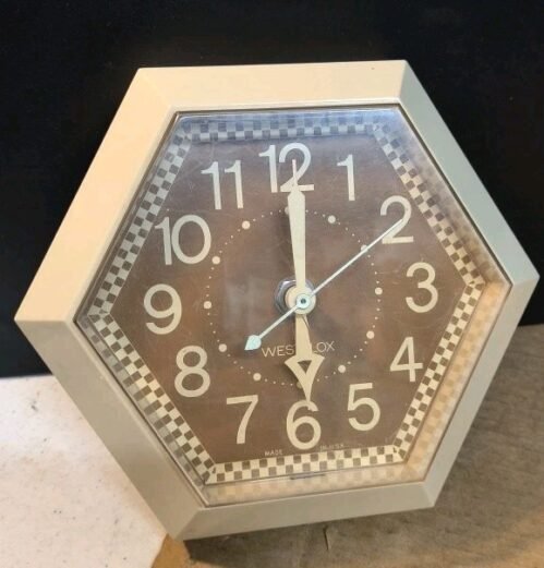 Original Vintage 6-sided Westclox Kitchen Wall Clock, USA Working