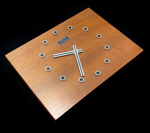 Original Vintage PRIM - WALL CLOCKS - WOODEN - DESIGN - ART - CZECHOSLOVAKIA