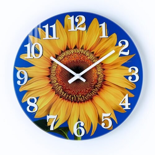Outdoor Clock WaterproofDecorative Sun Flower Wall Clocks for Pool Patio Por