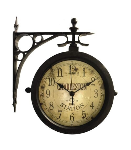 Outdoor Double Sided Clock Novelty Thermometer Double Sided Hanging Clock for...