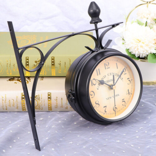 Outdoor Double Sided Clock Wall Mounted Station Clocks Kitchen Decor