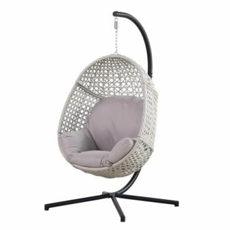 Outdoor PE Wicker Large Hanging Egg Chair with Cushion Hammock Chairs with...