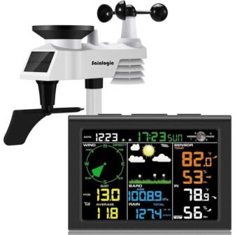 Outdoor Wireless Weather Station with Sensor and Weather Forecast, Temperature, Air Pressure...