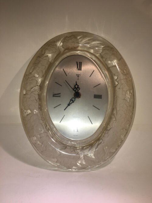 Oval Crystal Clear Signatures Floral Rim Design Wall Clock