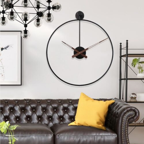 Oversized Modern Wall Clock 'The Ring', Minimalistic & Luxury Metal Design