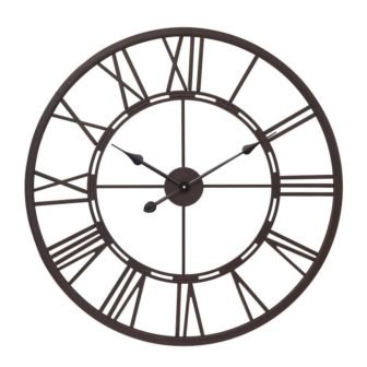 Oversized Roman 27 in. Dia Oil Rubble Bronze Round Wall Clock