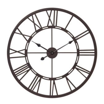 Oversized Roman 27 in. Dia Oil Rubble Bronze Round Wall Clock