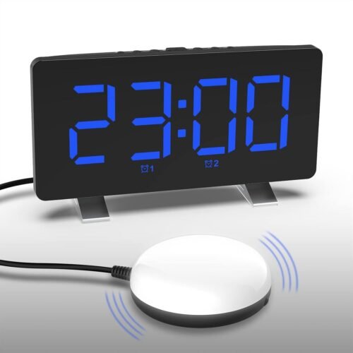Oversized Vibrating Alarm Clock with Bed Shaker with Nuclear Fire Alarm