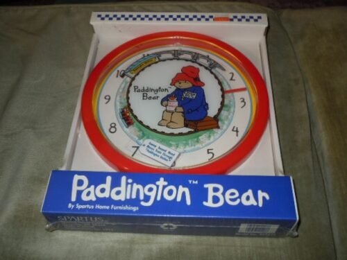Paddington Bear Wall Clock by Spartus Home Furnishings. 1993 Eden Toys Inc. NOS