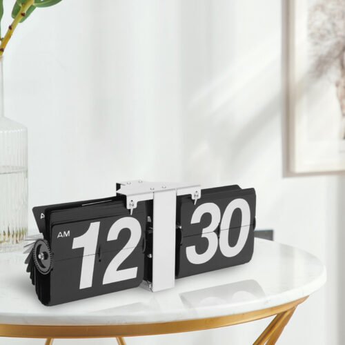 Page Turning Open Back Large Retro Flip Clock Wall Mantel Table Modern Designer