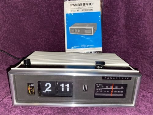Panasonic Flip Alarm Clock FM AM Radio RC-7021 Tested WORKING Retro Vintage
