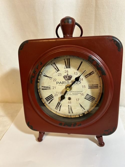 Paris-1925 Expisition International Retro Red Table Clock