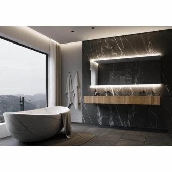 Paris Backlit 80 in. W x 35 in. H Rectangular Frameless Wall...