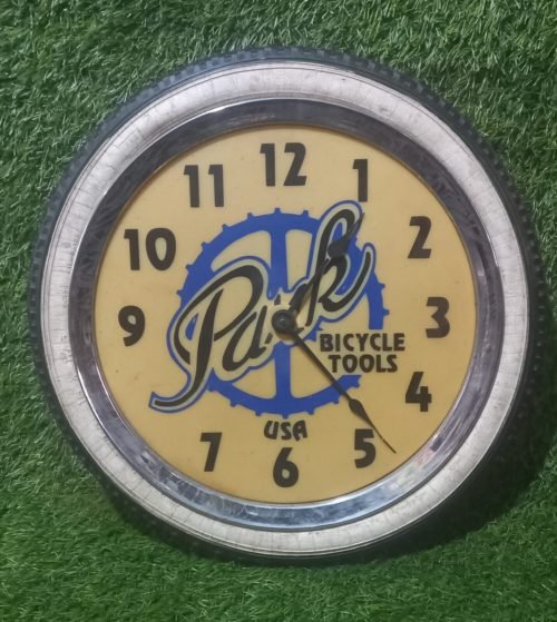 Park bicycle tools Advertisement tire wall clock Sign