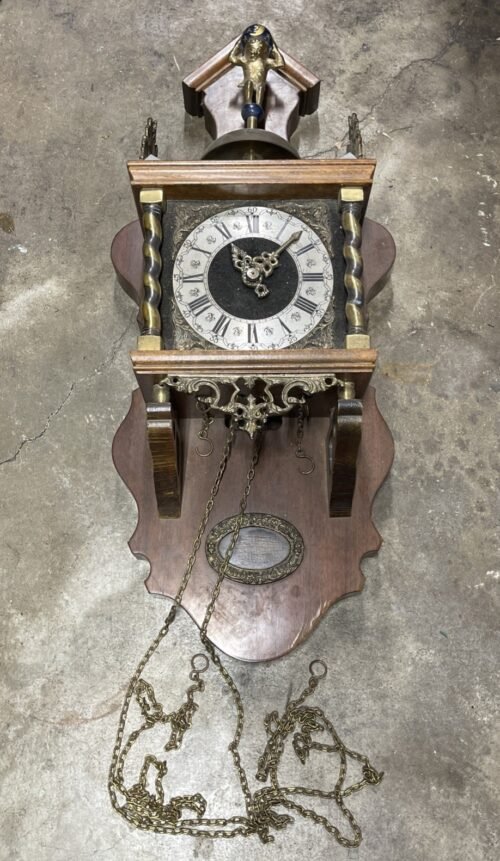 PARTS OR REPAIR Zaanse Vintage Antique Warmink Dutch Wall Clock 8 day WUNA JAW