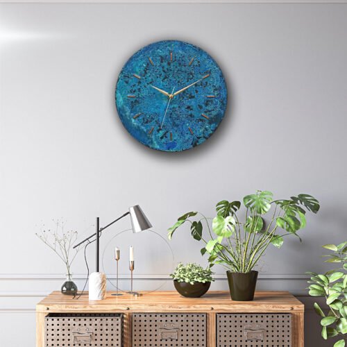 Patina Copper Wall Clock, Unique Handmade Farmhouse Wall Clock for Wall Decor 2