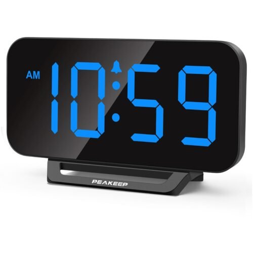 Peakeep Small Digital Alarm Clock for Bedrooms Loud for Heavy Sleepers Adults...