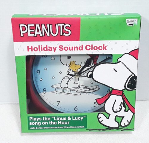 PEANUTS Holiday Sound Wall Table Clock w/ Sensor Snoopy Woodstock Christmas