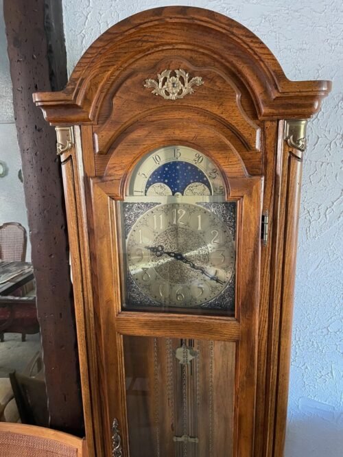 Pearl Grandfather Clock - 1982 - Excellent, Fruitwood - Triple Westminster Chime