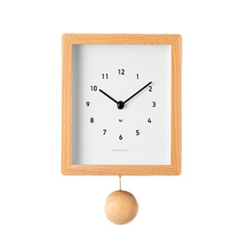 Pendulum Clock Japanese Handcrafted Solid Wood Clock Silent Non-Ticking Batte...