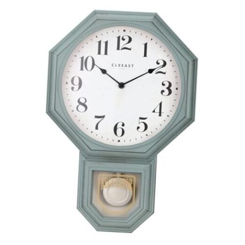 Pendulum Wall Clock, Schoolhouse Regulator Clock with Pendulum,Antique Aged