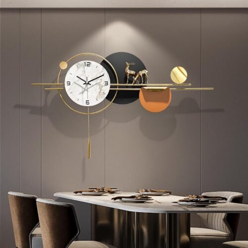 Pendulum Wall Clocks for Living Room Decor,Decorative Modern Silent Wall Clock