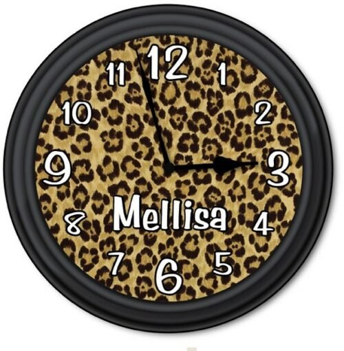 Personalized Leopard Animal Print WALL CLOCK - Home Decor - GREAT GIFT