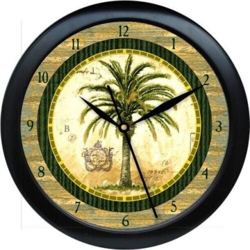 Personalized Palm Tree Tropical Coastal Beach Florida Kitchen Wall Clock 0724