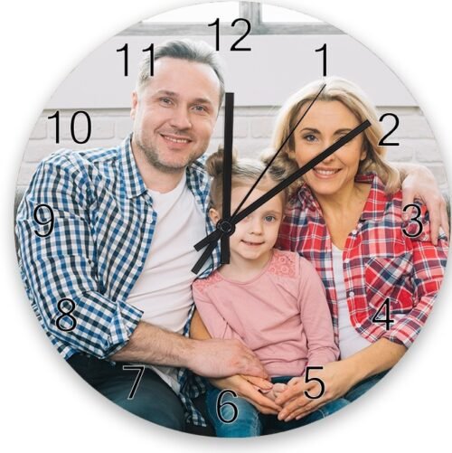 Personalized picture custom wooden wall clock battery powered 12 inch silent