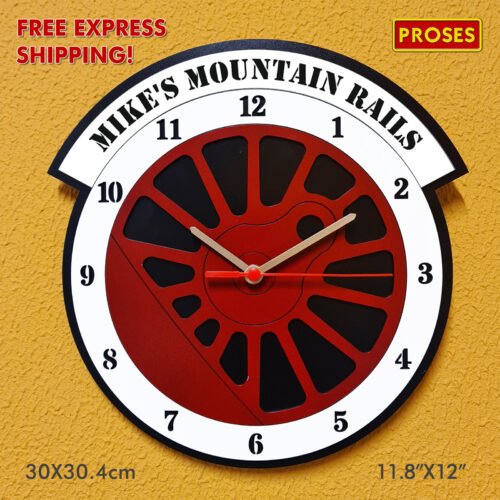 Personalized Railway Enthusiasts' Wall Clock with Your Club or Layout Name