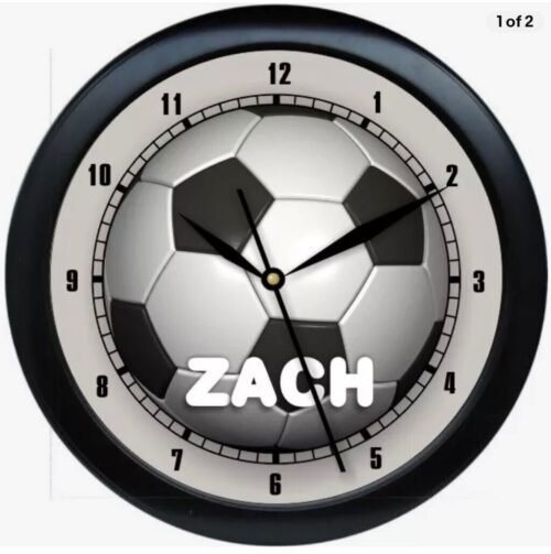 Personalized Soccer Ball Baby Nursery Teen Child Kid Room Wall Clock 0724