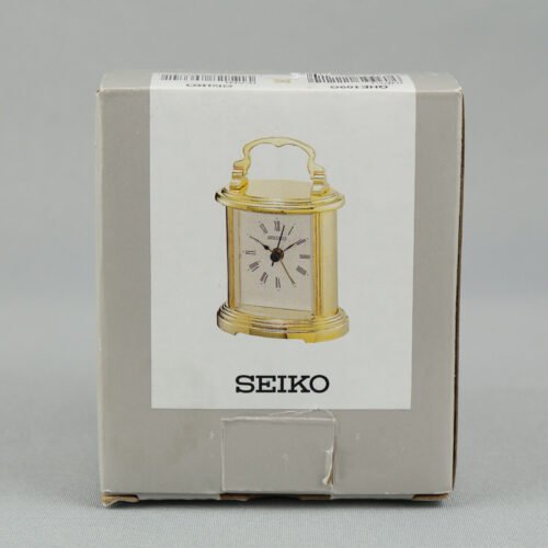 Peyton Carriage Alarm Clock Seiko 4" - Gold QHG109G New Open Box