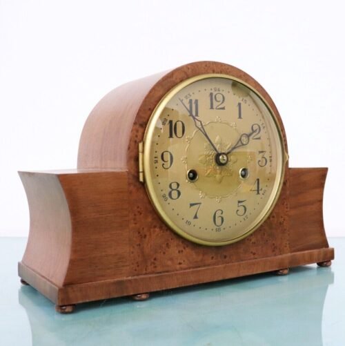 PFEILKREUZ JUNGHANS Mantel Clock Special Dial! ROSEWOOD Antique 1930s High Gloss