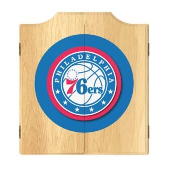Philadelphia 76ers Logo 20.5 in. Dart Board with Cabinet, Darts and Scoreboards