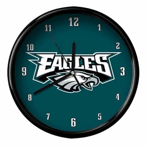 Philadelphia Eagles Logo on 12" Round Wall Clock by WinCraft