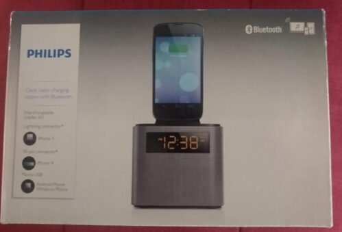 Philips AJT3300/37 Alarm Bluetooth Clock Radio Chargine Station NEW READ