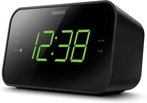 PHILIPS Alarm Clock Digital Clock Radio, FM Radio Clock with Multiple Functions