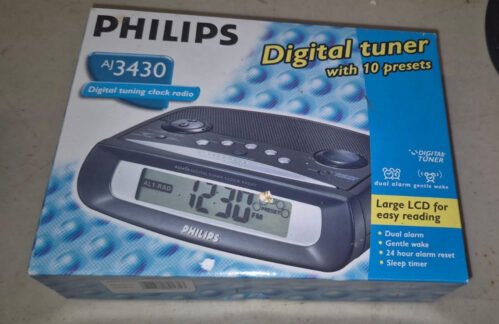 Philips AM FM Alarm Clock Radio Large Digital Display AJ3430/17 New in box