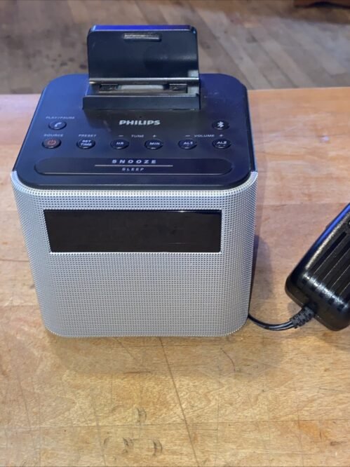 Philips Bluetooth Dual Alarm Clock Radio iPhone/Android Speaker Dock AJT3300/37