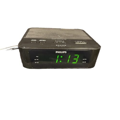 Philips Dual Alarm Clock AJ3116M/37 FM Radio Battery Back Up Tested Works