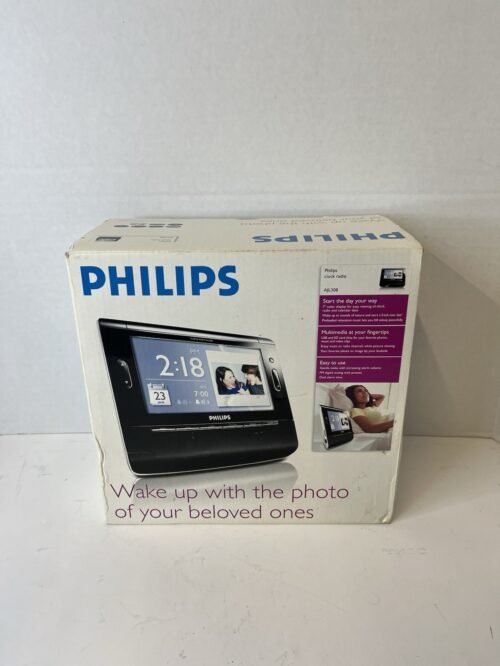 Philips Dual Alarm Clock Radio W/ Digital Photo Frame Calendar AJL308 New In Box