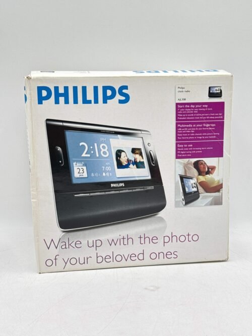 Philips Dual Alarm Clock Radio With Digital Photo Frame Calendar AJL308 - Brand