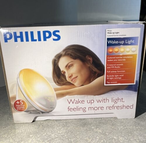 Philips Wake Up Light Alarm Clock Colored Sunrise Simulation White HF3520/60(313