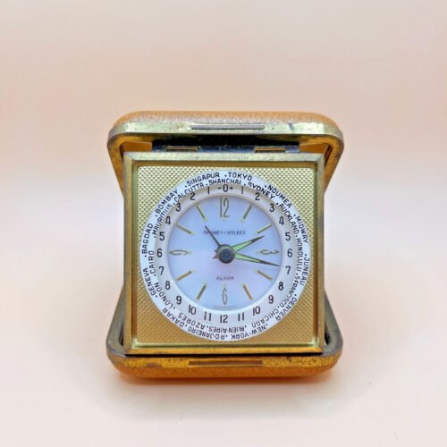 Phinney-Walker Germany World Traveler Alarm Clock Wind Up Croc Case
