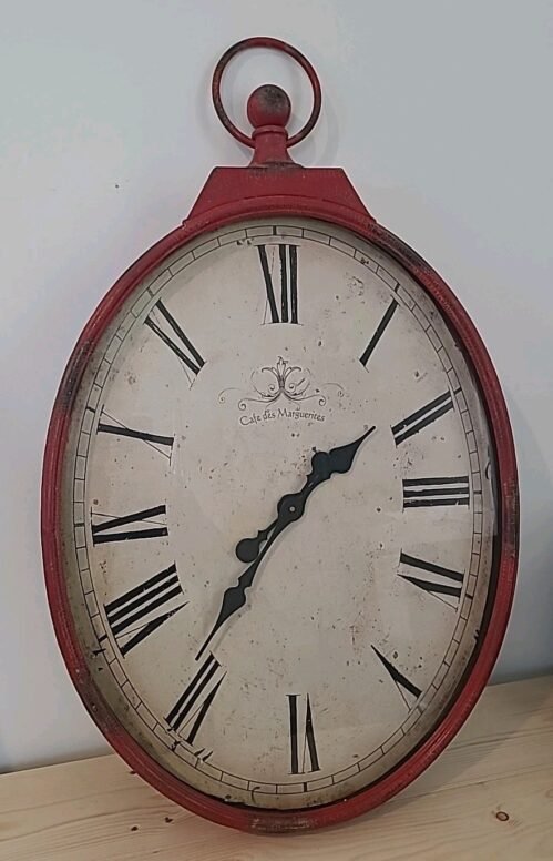 Pier 1 Cafe des Marguerites French Bistro Pocket Watch Wall Clock 38" x 22"