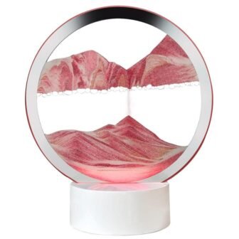 Pink 3D Hourglass Color Quicksand Moving Sand Art Liquid Motion with Light...