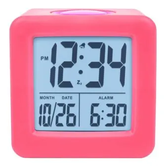 Pink Soft Cube LCD Alarm Clock with Smart Light photo Pink Soft Cube LCD Alarm Clock with Smart Light featured image